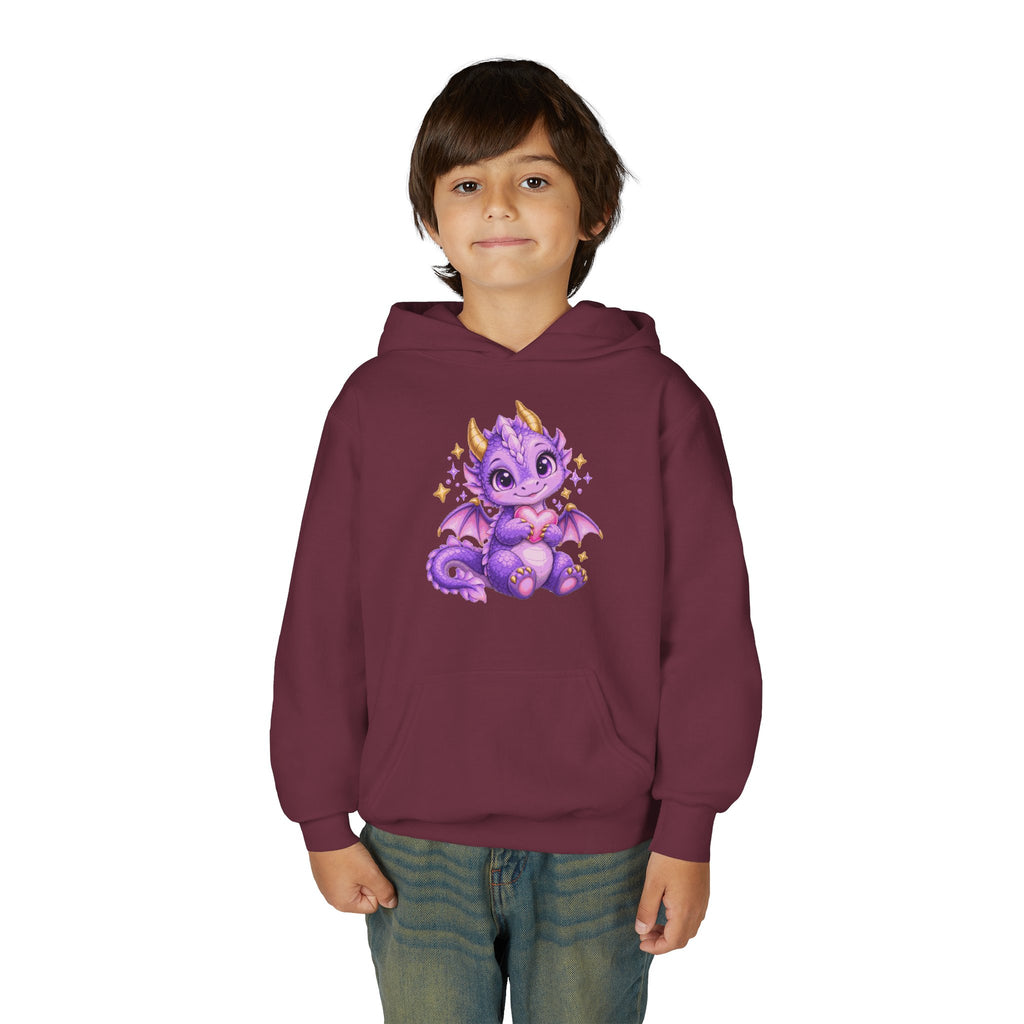 Cute Purple Dragon Girls Hoodie – Baby Dragon & Heart