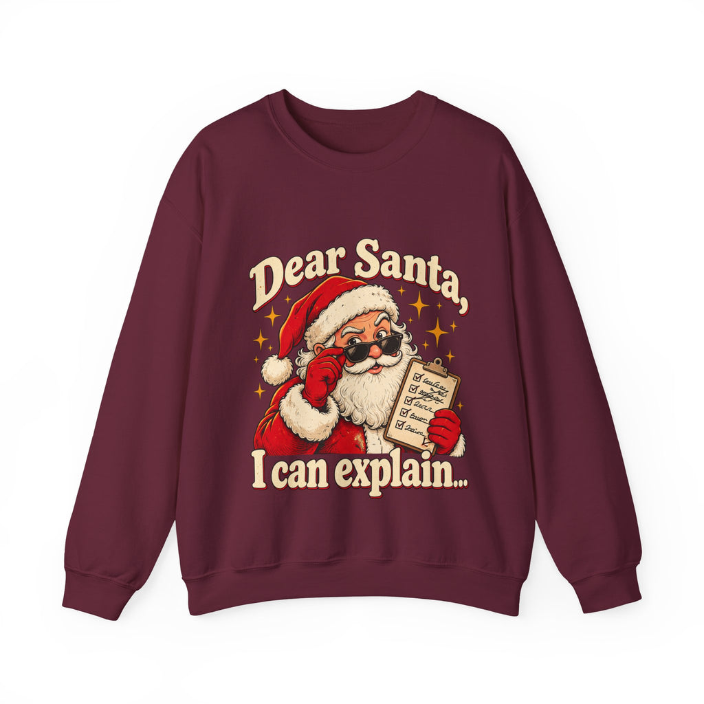 Dear Santa, I Can Explain… Funny Christmas Sweatshirt for Men