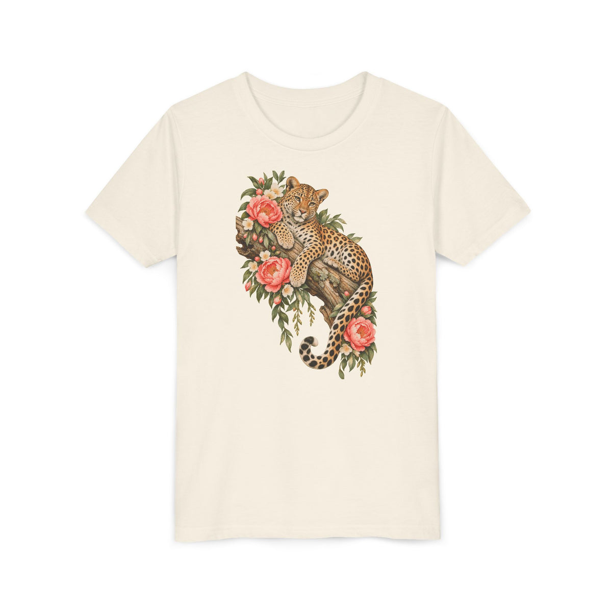 Floral Leopard Kids T-Shirt – Botanical Safari Youth Tee