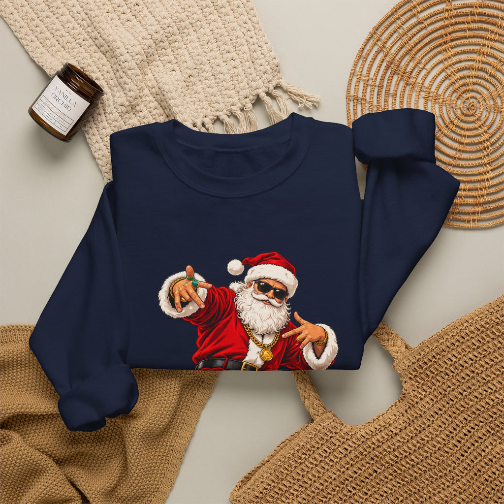 Hip Hop Santa Sweatshirt for Men – Cool Dancing Santa Christmas Crewneck