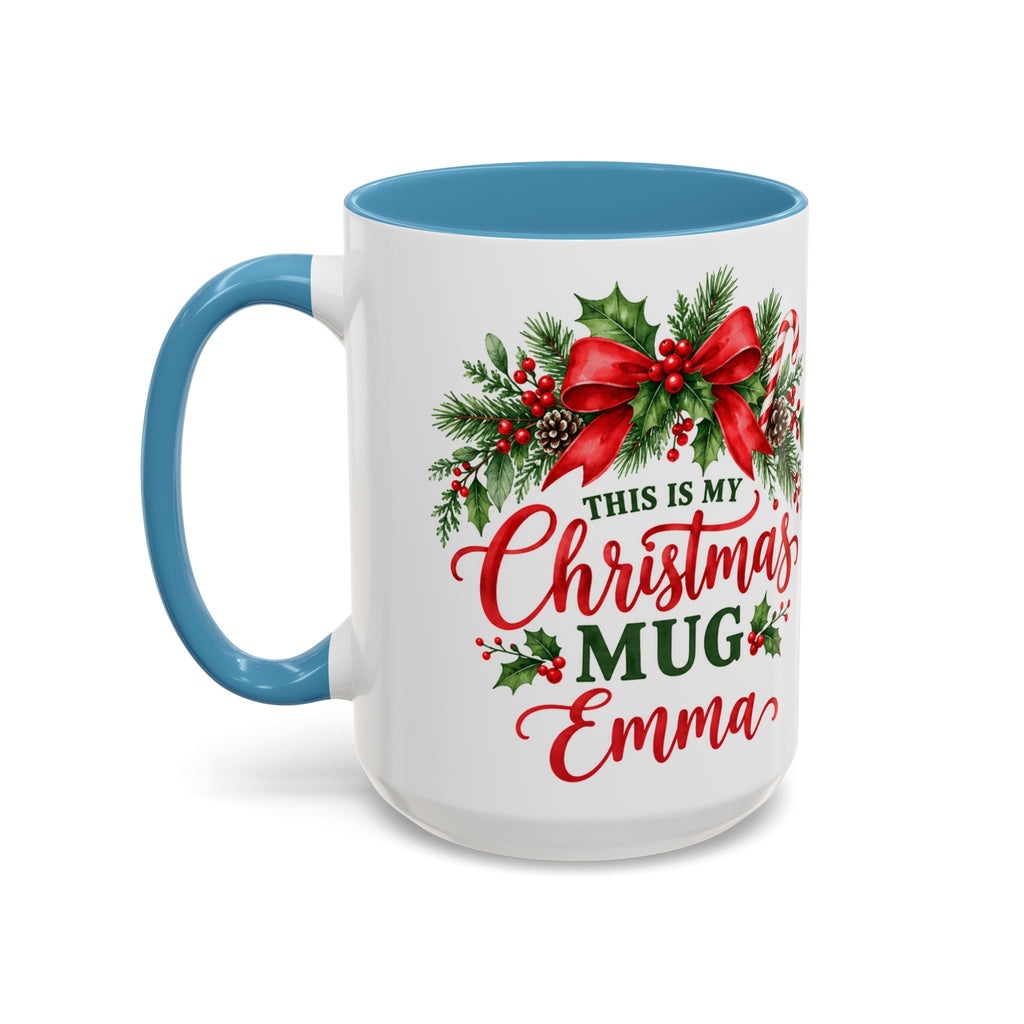 Personalized This Is My Christmas Mug – Custom Name Holiday Coffee Cup, 15oz