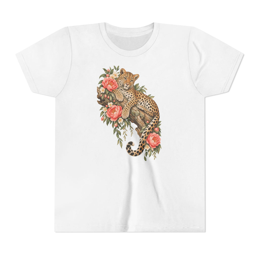 Floral Leopard Kids T-Shirt – Botanical Safari Youth Tee