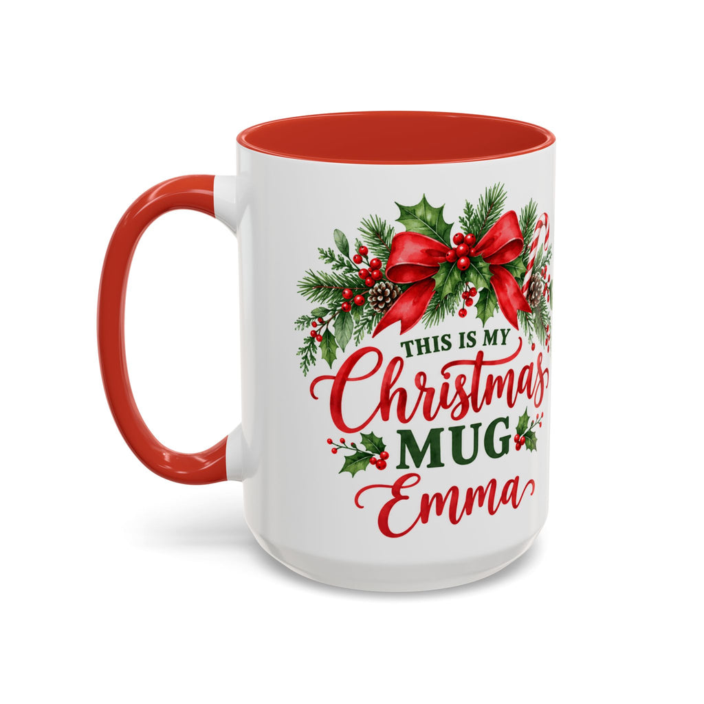 Personalized This Is My Christmas Mug – Custom Name Holiday Coffee Cup, 15oz
