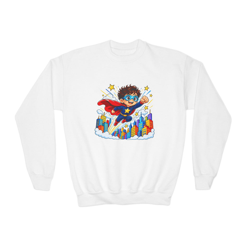 Little Superhero Kids Sweatshirt – Colorful Comic Adventure