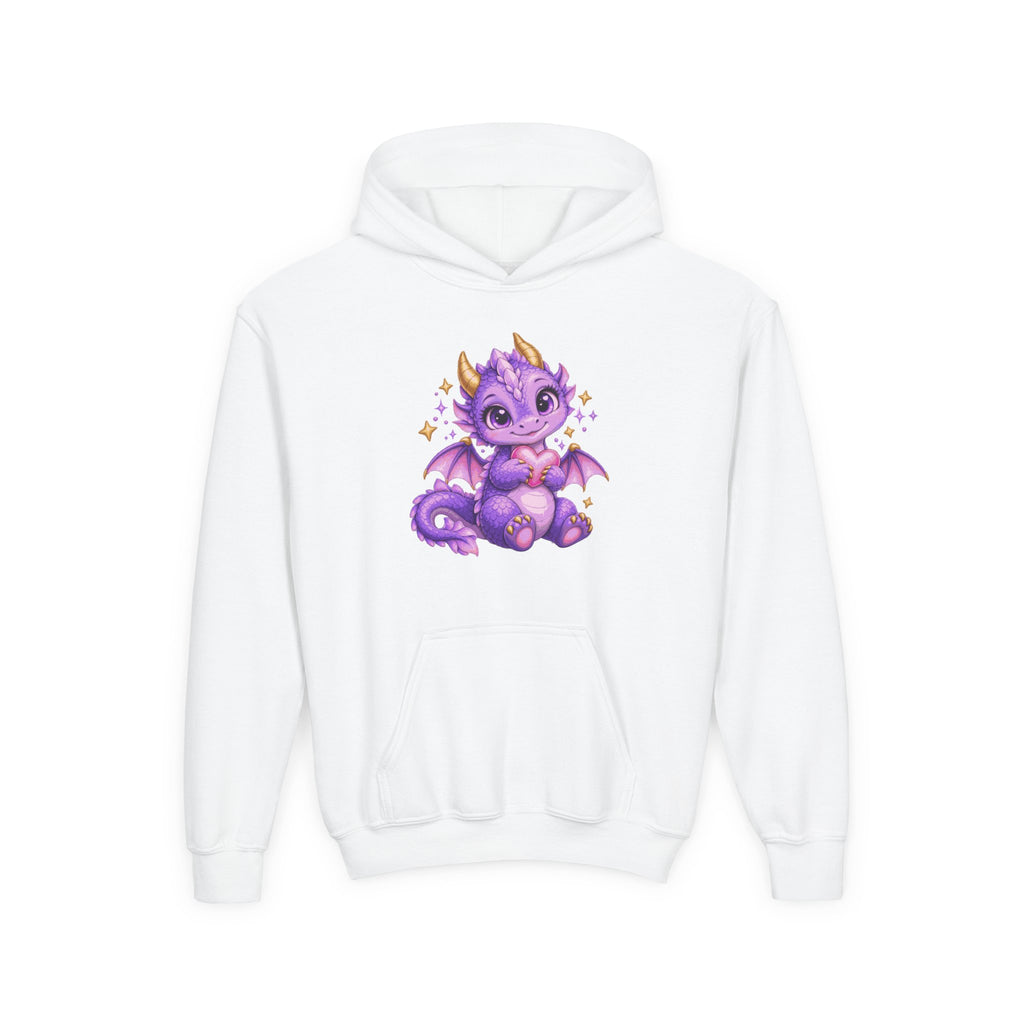 Cute Purple Dragon Girls Hoodie – Baby Dragon & Heart