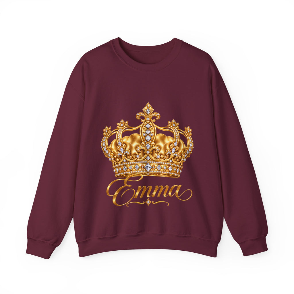 Personalized Gold Crown Sweatshirt for Women – Custom Name