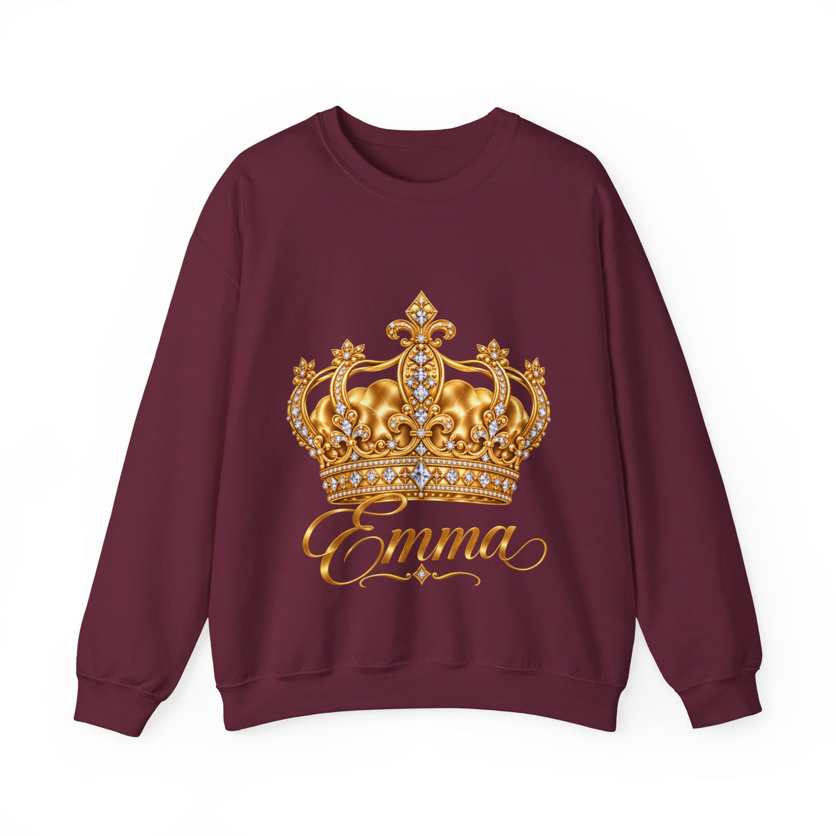 Personalized Gold Crown Sweatshirt for Women – Custom Name