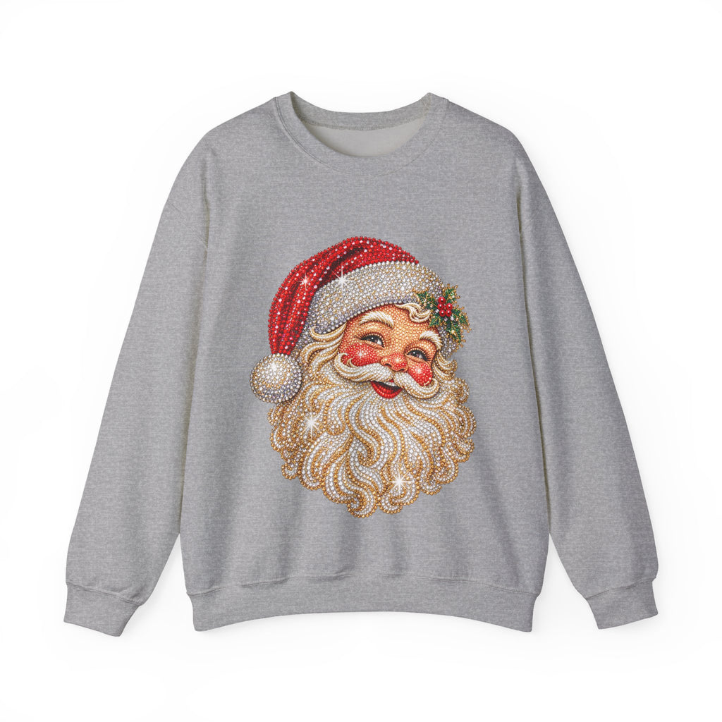 Santa Claus Rhinestone-Effect Sweatshirt for Women – Christmas Crewneck