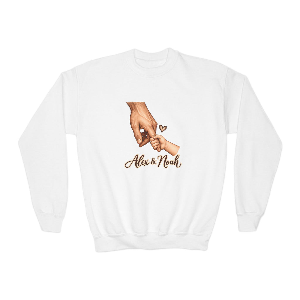 Personalized Father & Child Holding Hands Sweatshirt – Youth – Custom Names