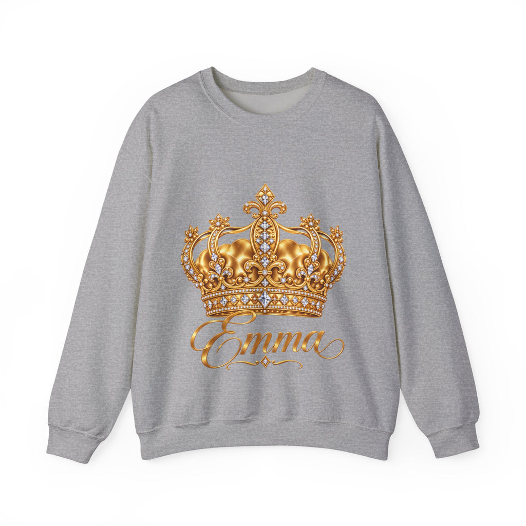 Personalized Gold Crown Sweatshirt for Women – Custom Name