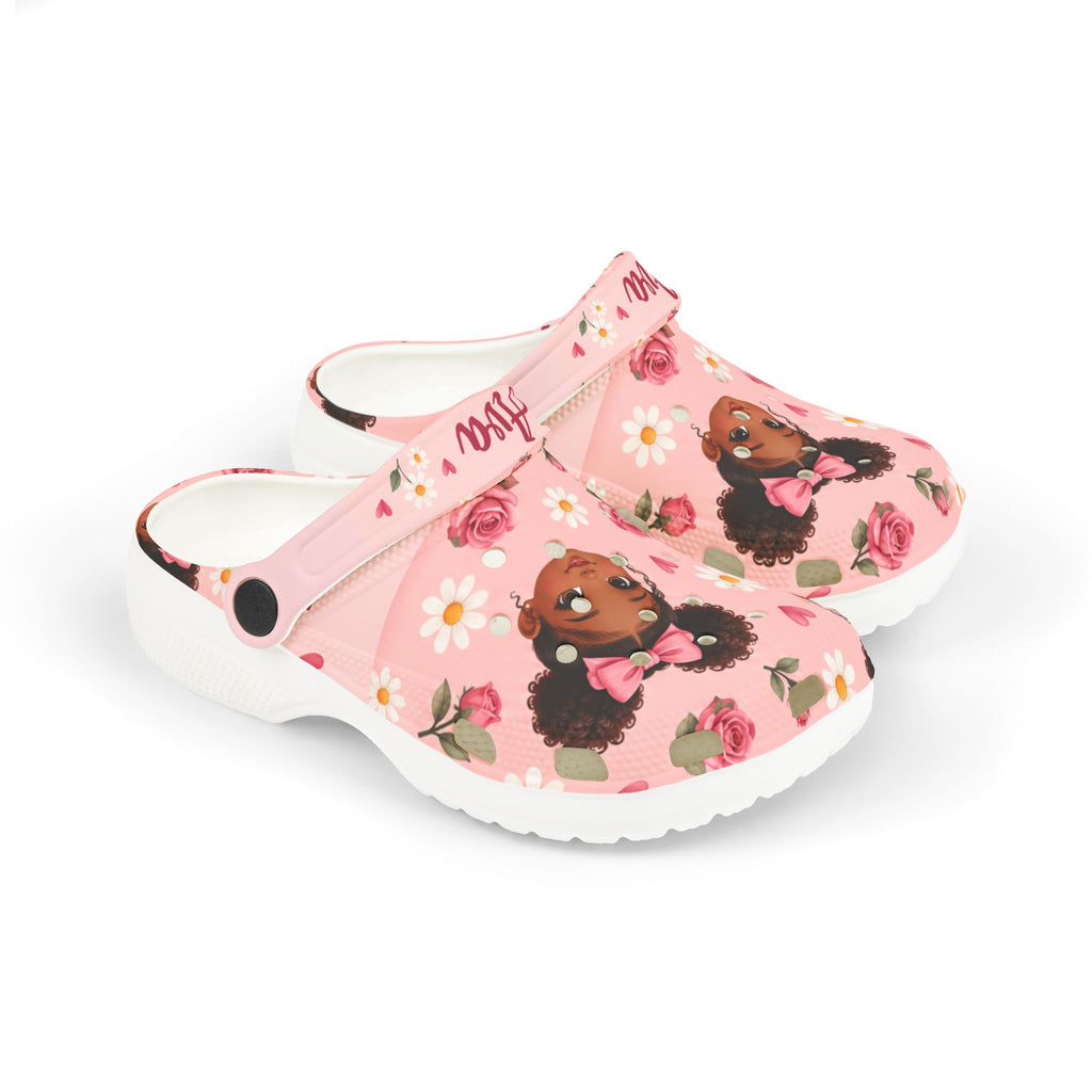 Personalized Girls EVA Clogs – Afro Girly – Custom Name