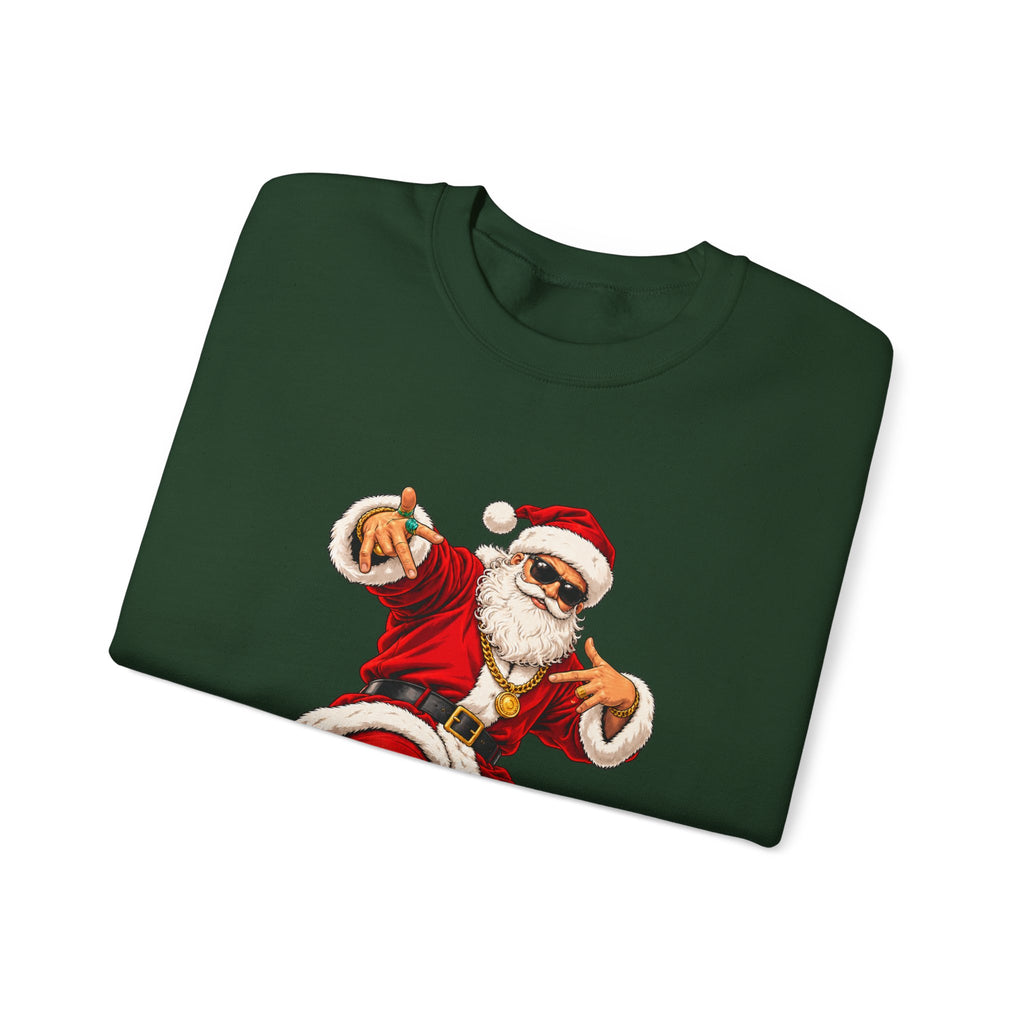 Hip Hop Santa Sweatshirt for Men – Cool Dancing Santa Christmas Crewneck