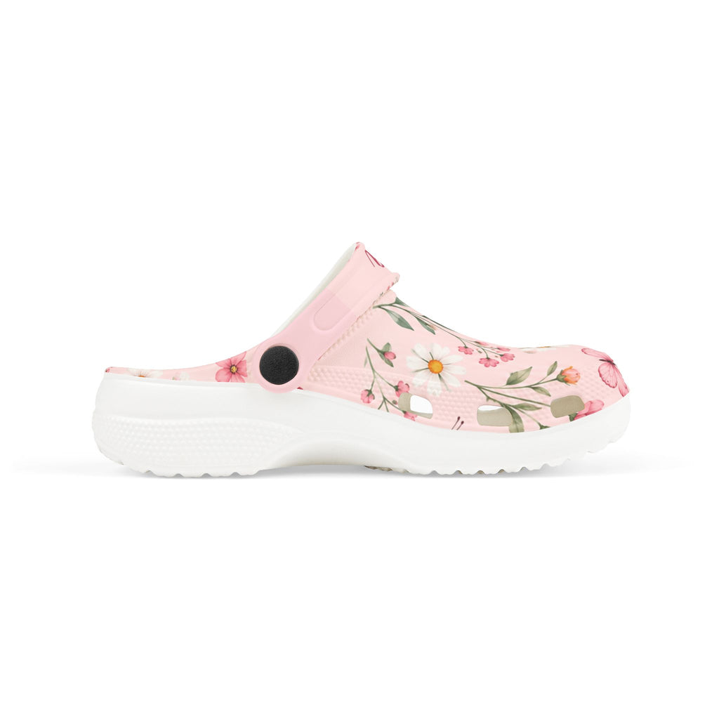 Personalized Girls EVA Clogs – Flowers & Butterflies – Custom Name