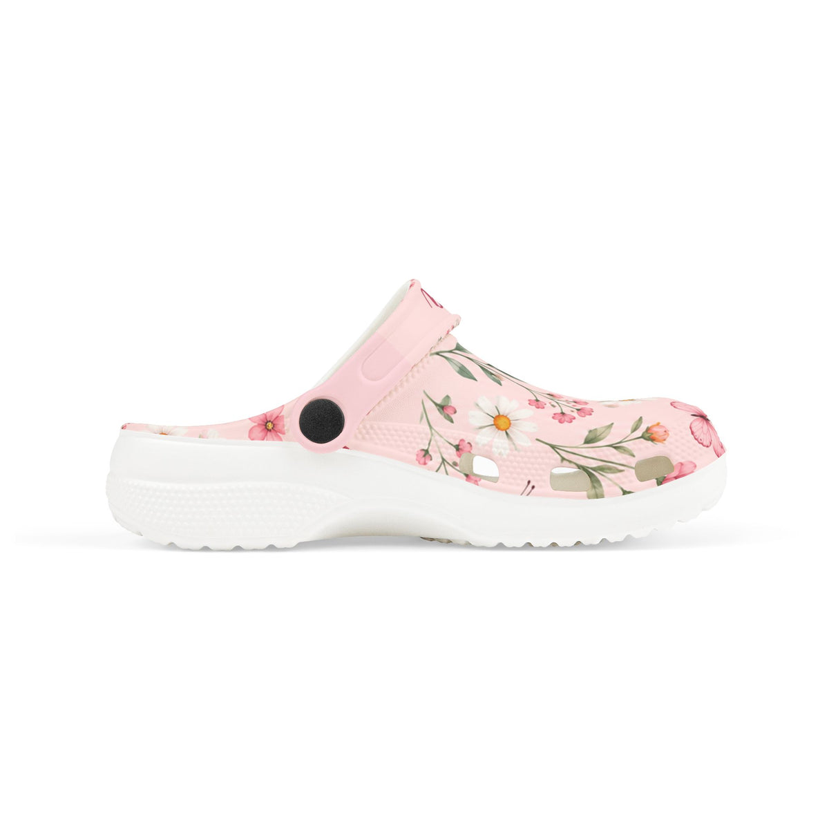Personalized Girls EVA Clogs – Flowers & Butterflies – Custom Name