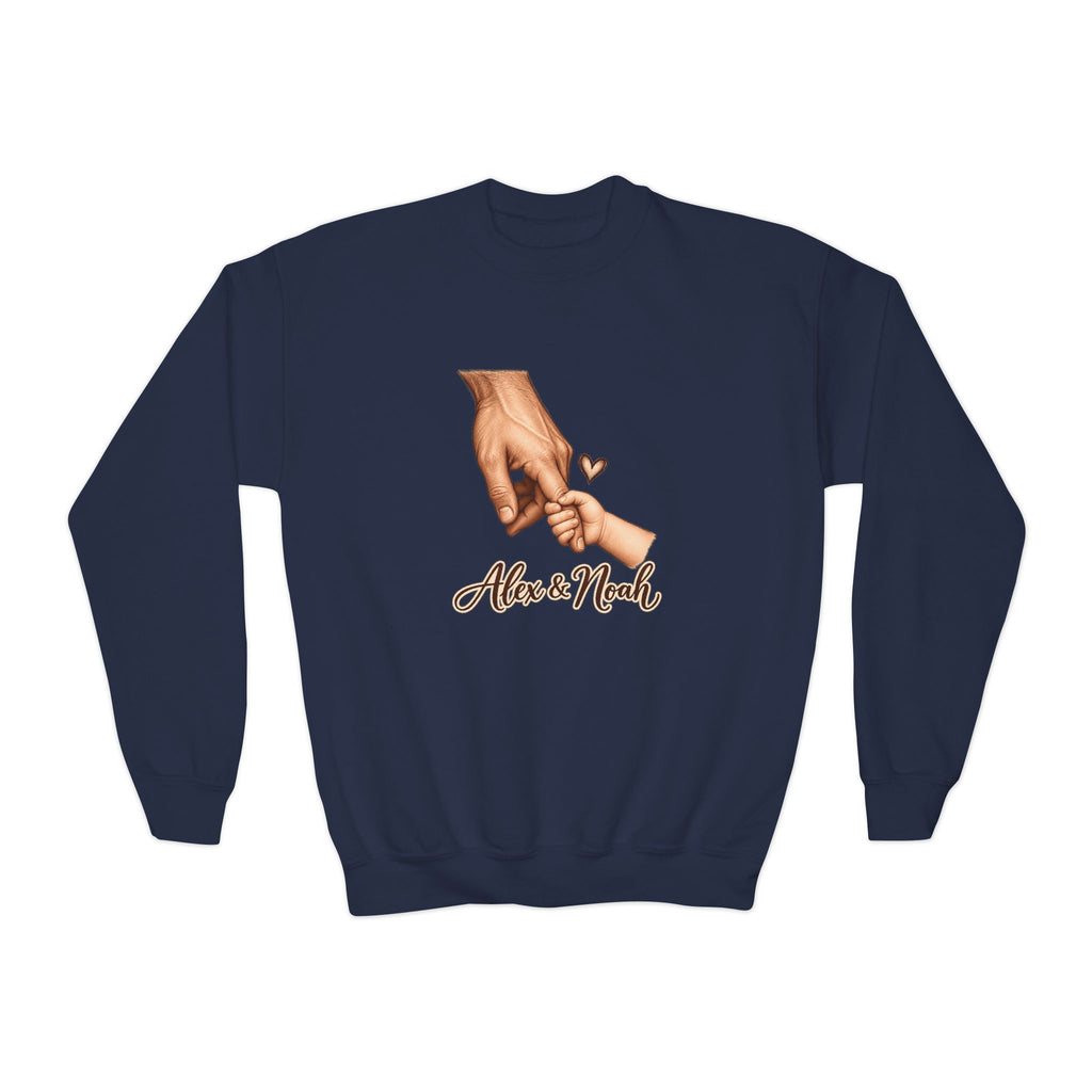 Personalized Father & Child Holding Hands Sweatshirt – Youth – Custom Names