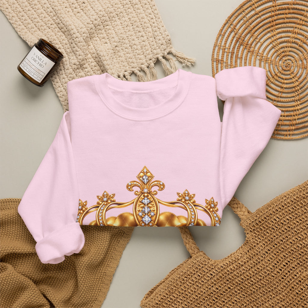 Personalized Gold Crown Sweatshirt for Women – Custom Name