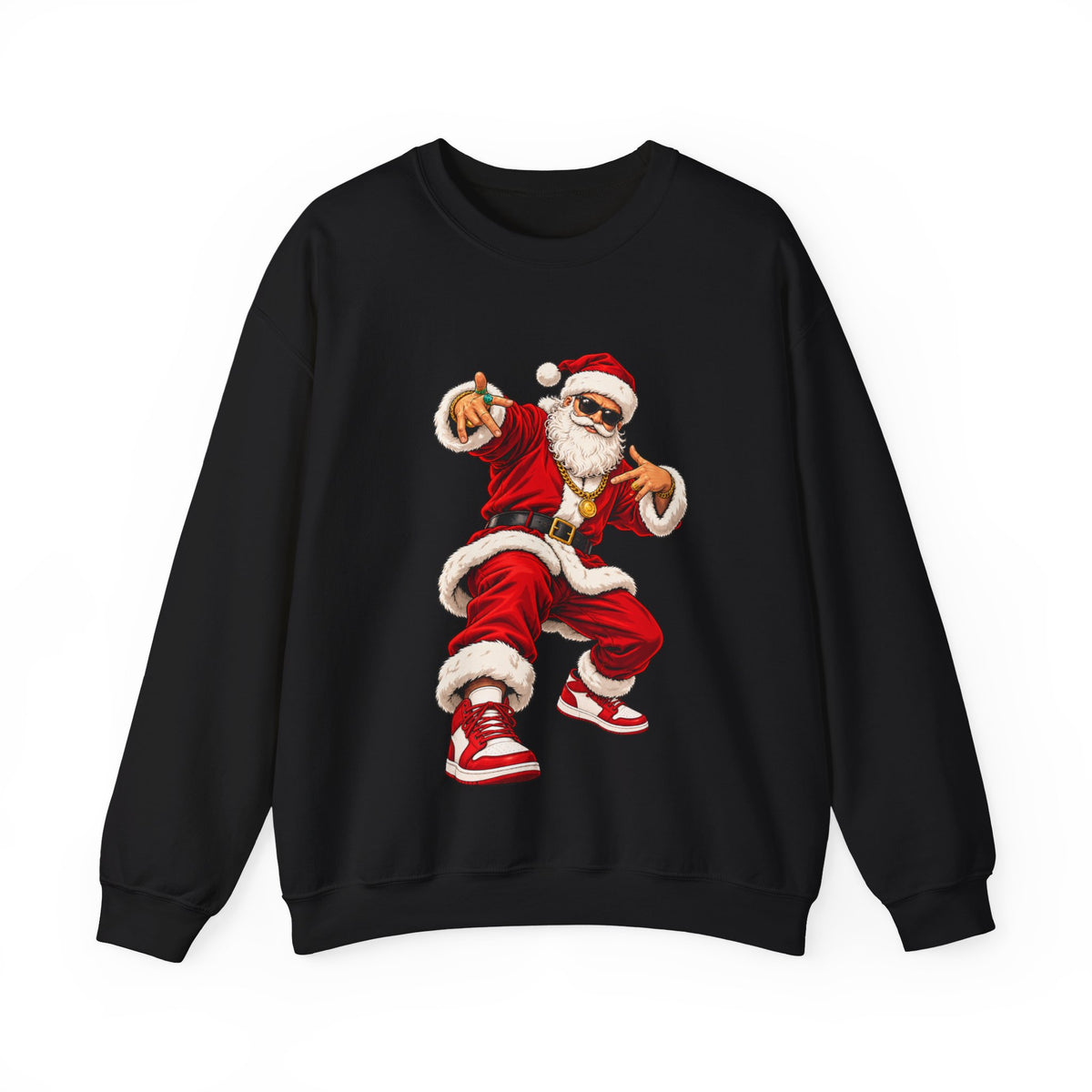 Hip Hop Santa Sweatshirt for Men – Cool Dancing Santa Christmas Crewneck