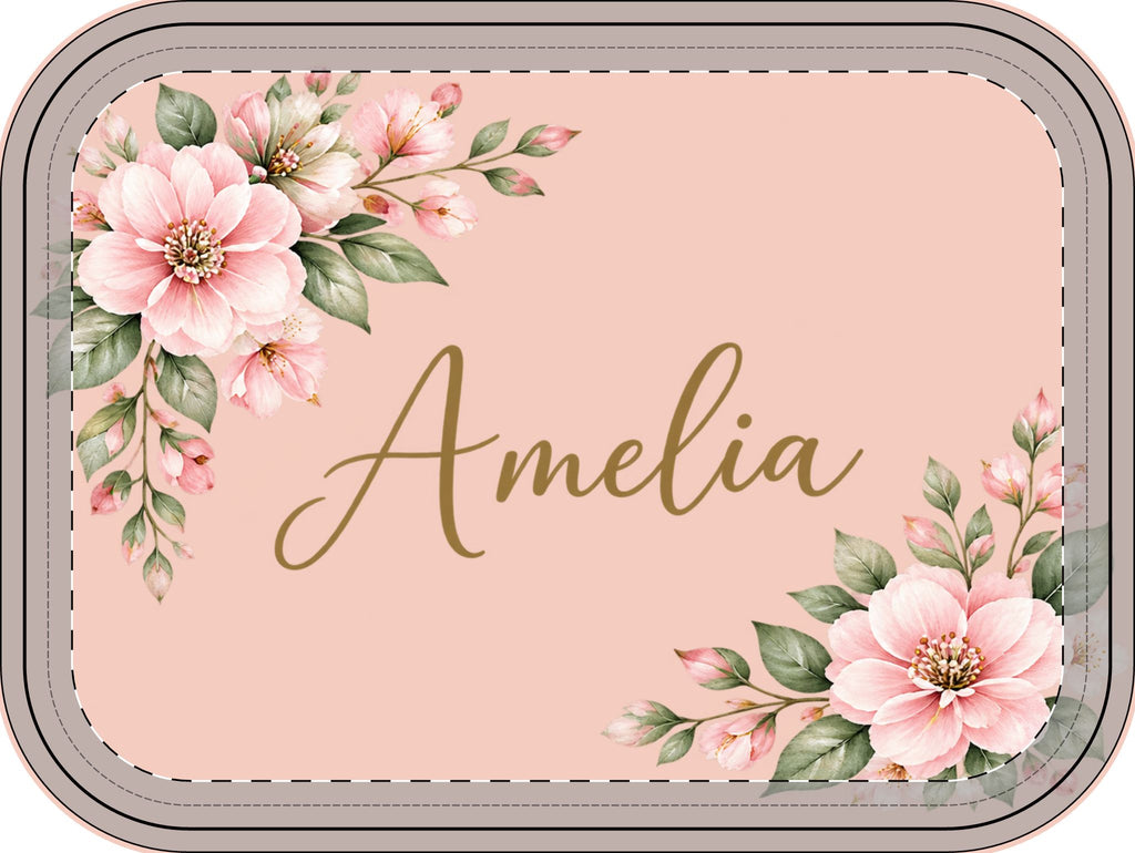 Personalized Floral Jewelry Travel Case – Custom Name – Pink or Light Blue