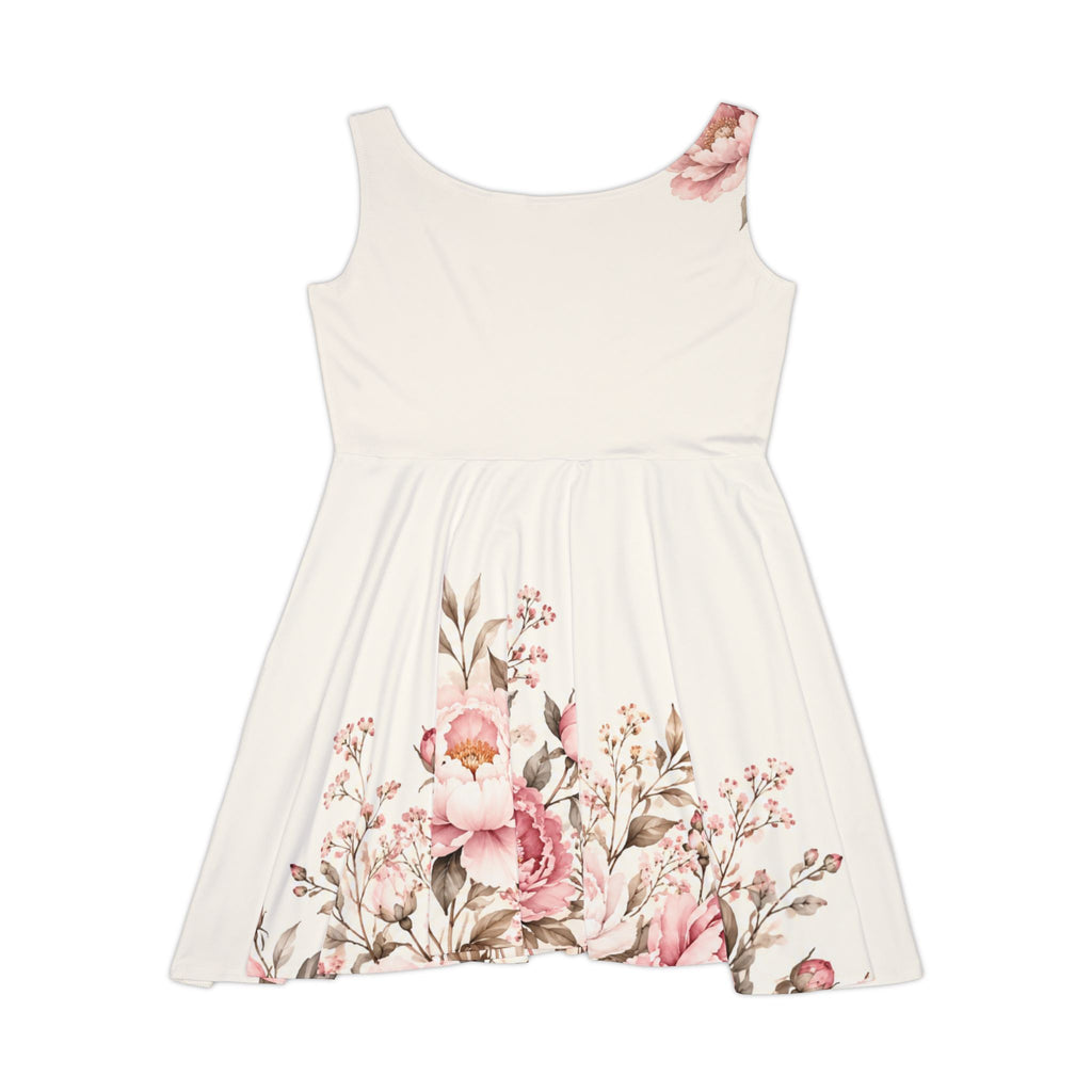 Ivory Peony Skater Dress – Blush Floral Print