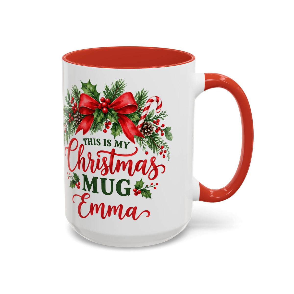Personalized This Is My Christmas Mug – Custom Name Holiday Coffee Cup, 15oz
