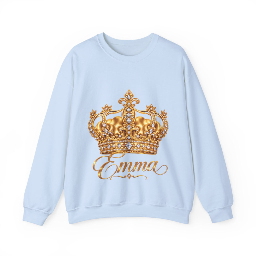 Personalized Gold Crown Sweatshirt for Women – Custom Name