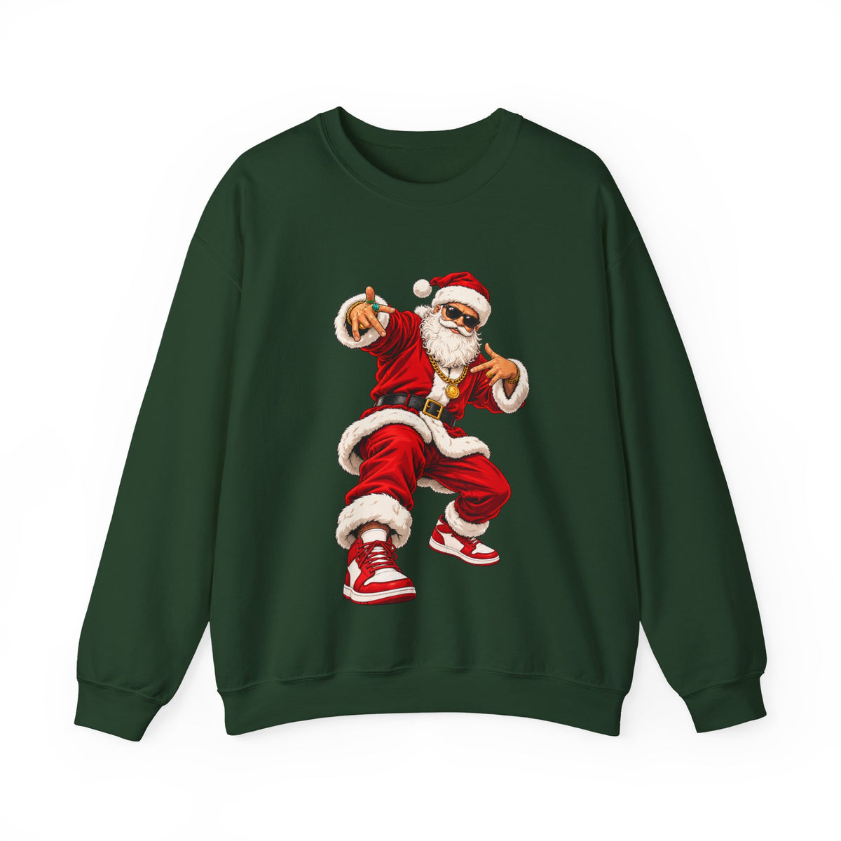 Hip Hop Santa Sweatshirt for Men – Cool Dancing Santa Christmas Crewneck
