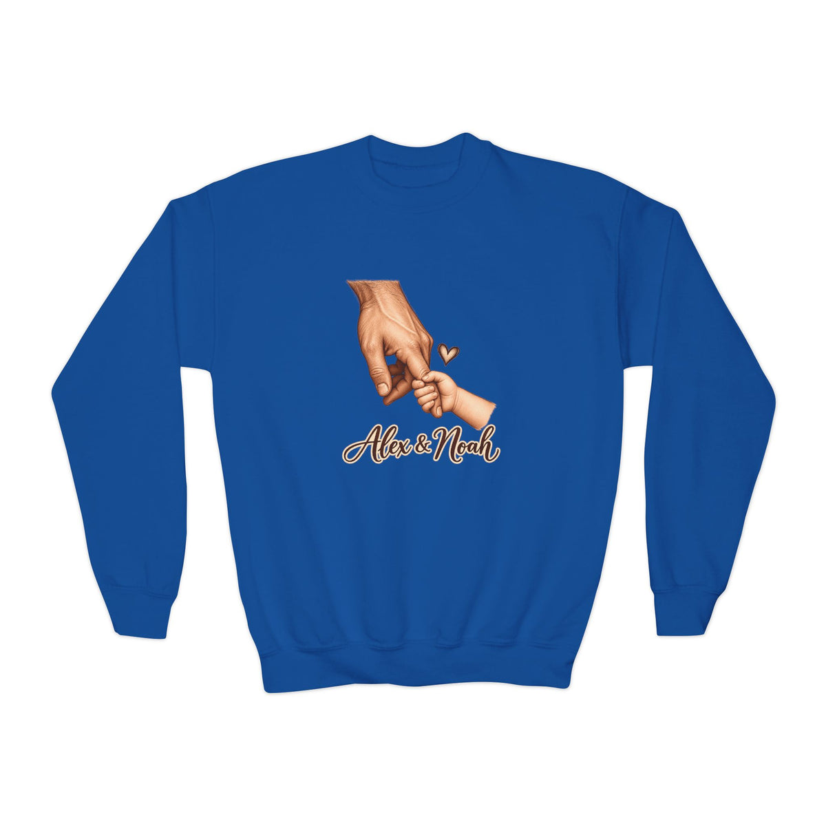 Personalized Father & Child Holding Hands Sweatshirt – Youth – Custom Names