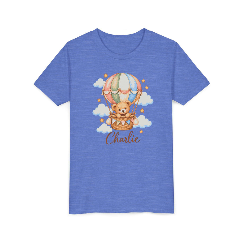 Personalized Teddy Bear Hot Air Balloon Kids T-Shirt – Custom Name