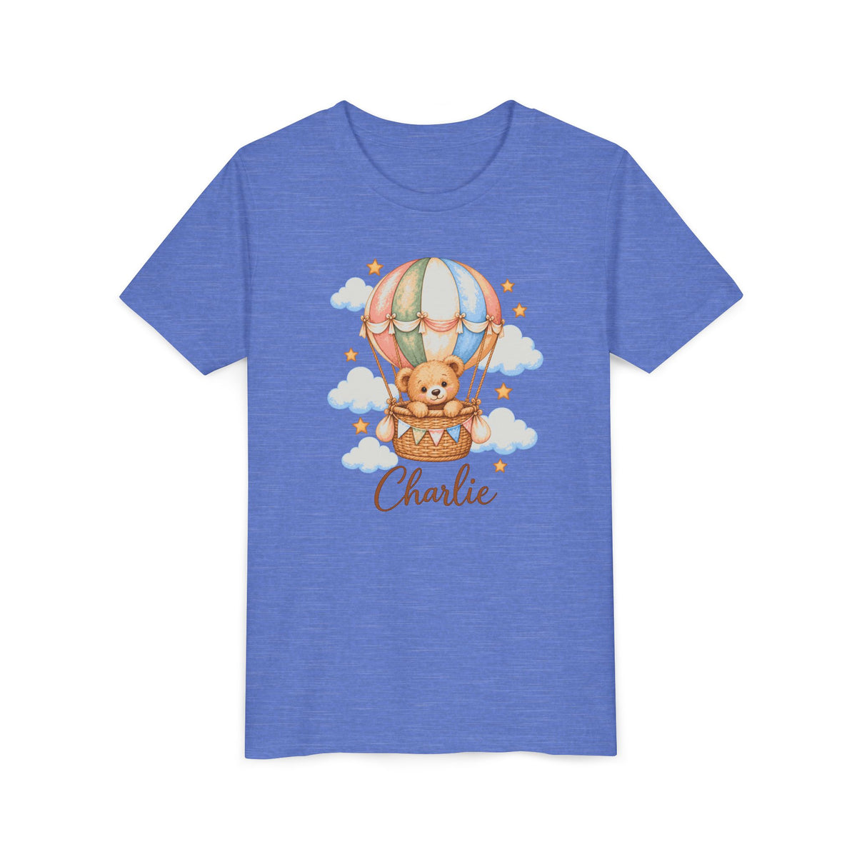 Personalized Teddy Bear Hot Air Balloon Kids T-Shirt – Custom Name