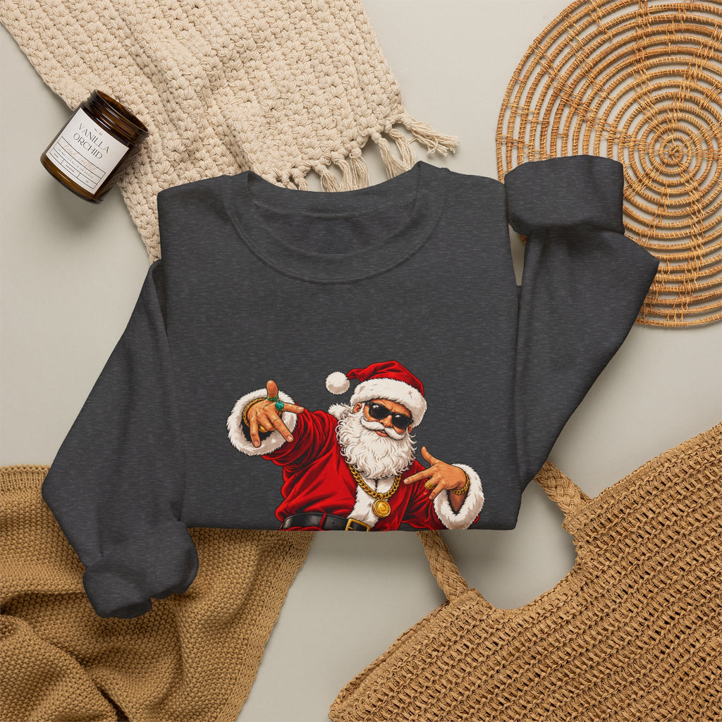 Hip Hop Santa Sweatshirt for Men – Cool Dancing Santa Christmas Crewneck