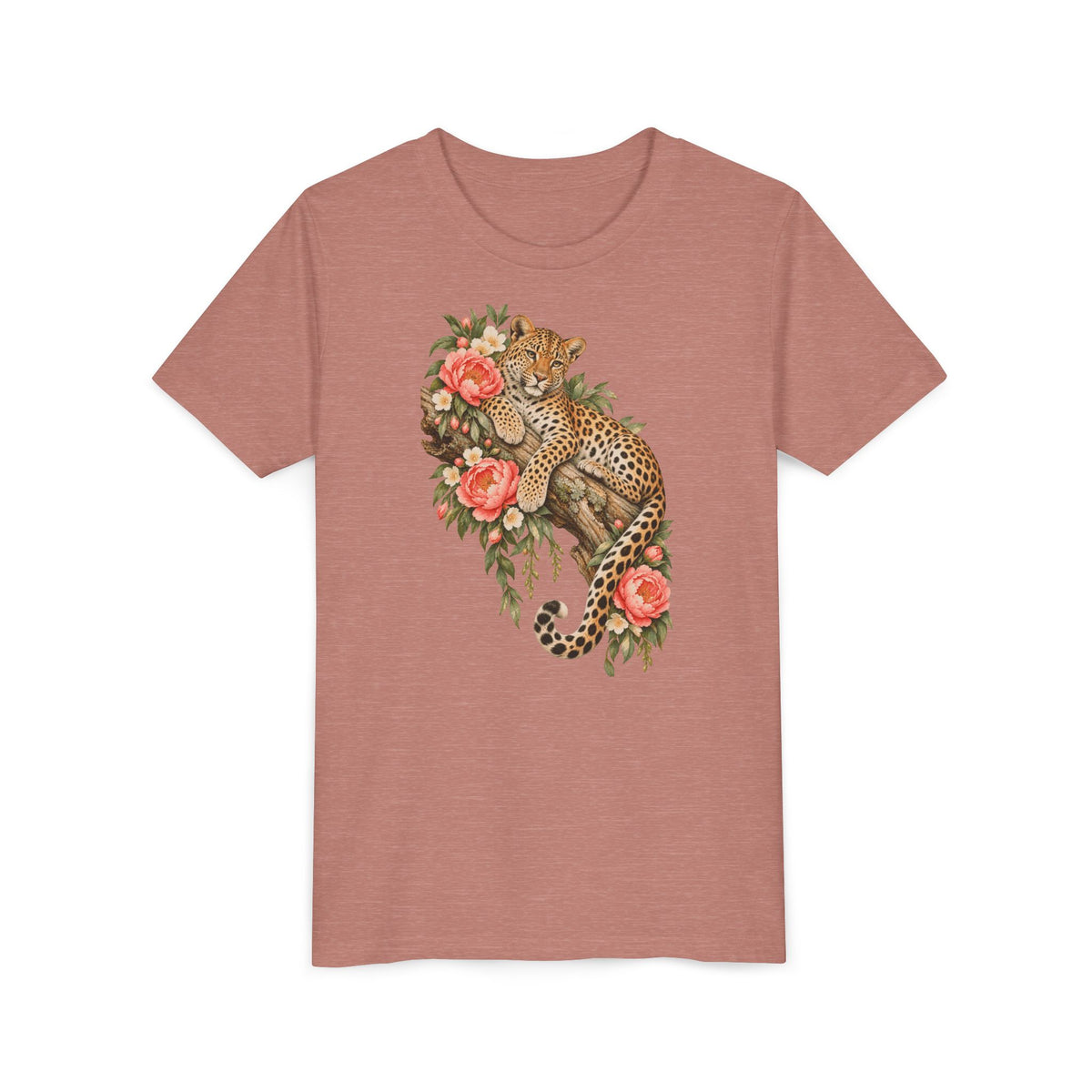 Floral Leopard Kids T-Shirt – Botanical Safari Youth Tee