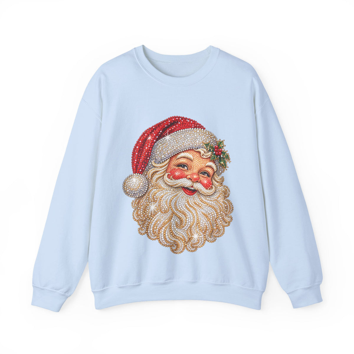 Santa Claus Rhinestone-Effect Sweatshirt for Women – Christmas Crewneck