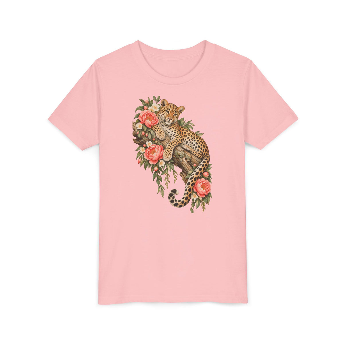 Floral Leopard Kids T-Shirt – Botanical Safari Youth Tee
