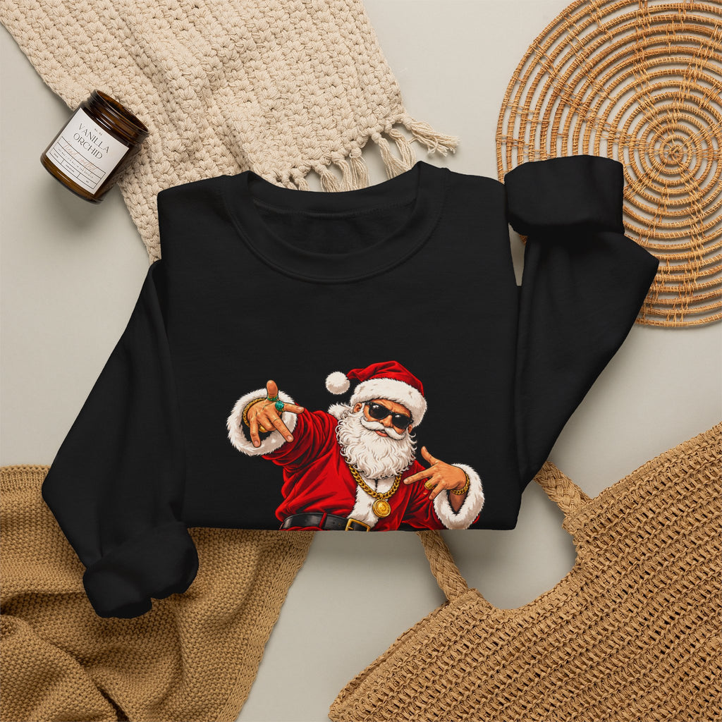 Hip Hop Santa Sweatshirt for Men – Cool Dancing Santa Christmas Crewneck