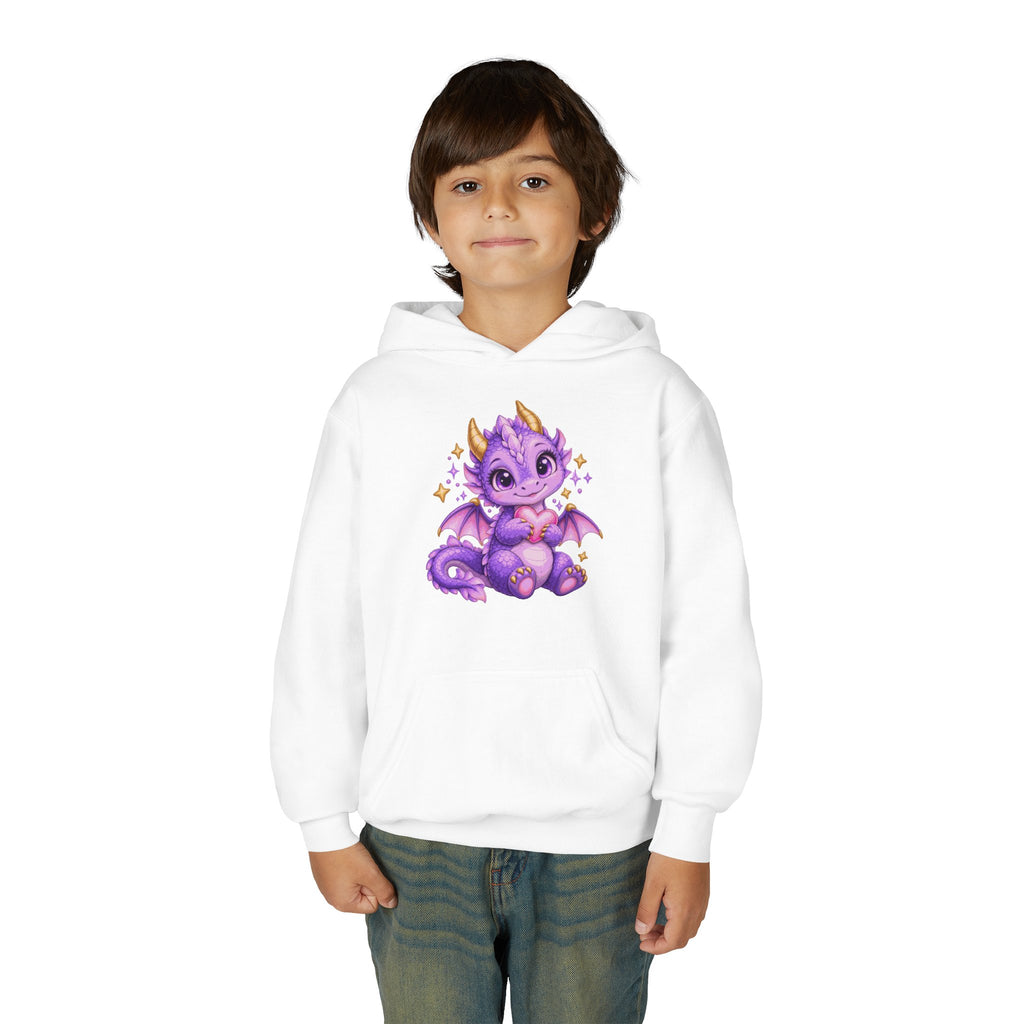 Cute Purple Dragon Girls Hoodie – Baby Dragon & Heart