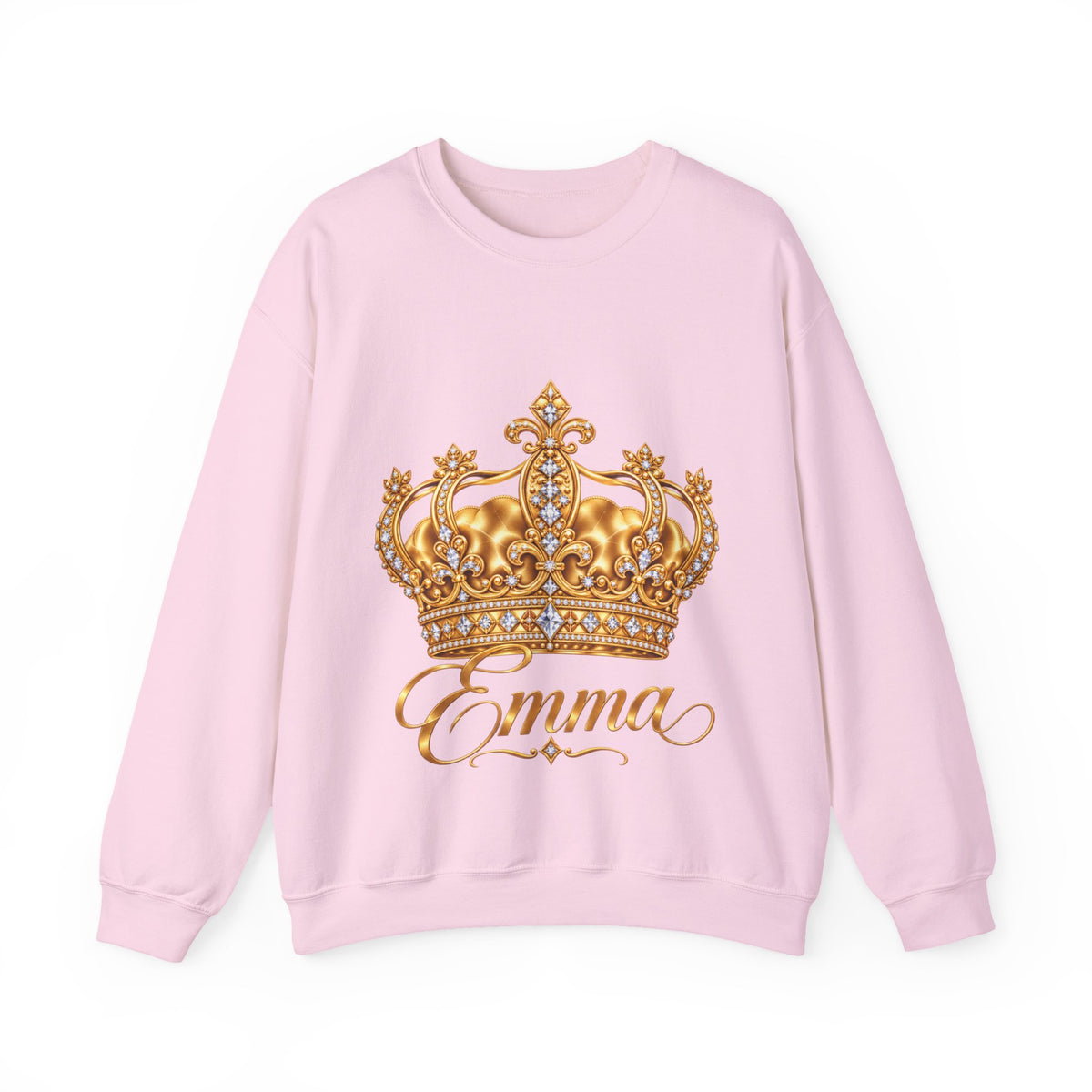 Personalized Gold Crown Sweatshirt for Women – Custom Name