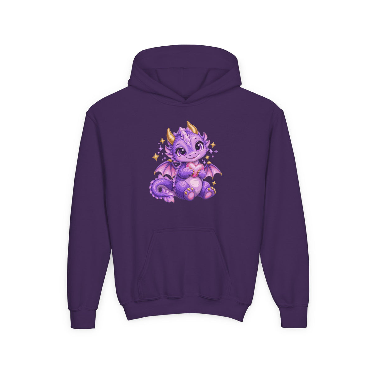 Cute Purple Dragon Girls Hoodie – Baby Dragon & Heart