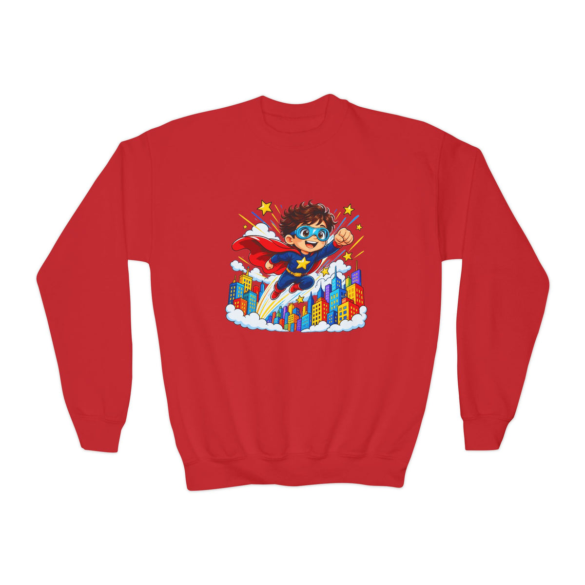 Little Superhero Kids Sweatshirt – Colorful Comic Adventure