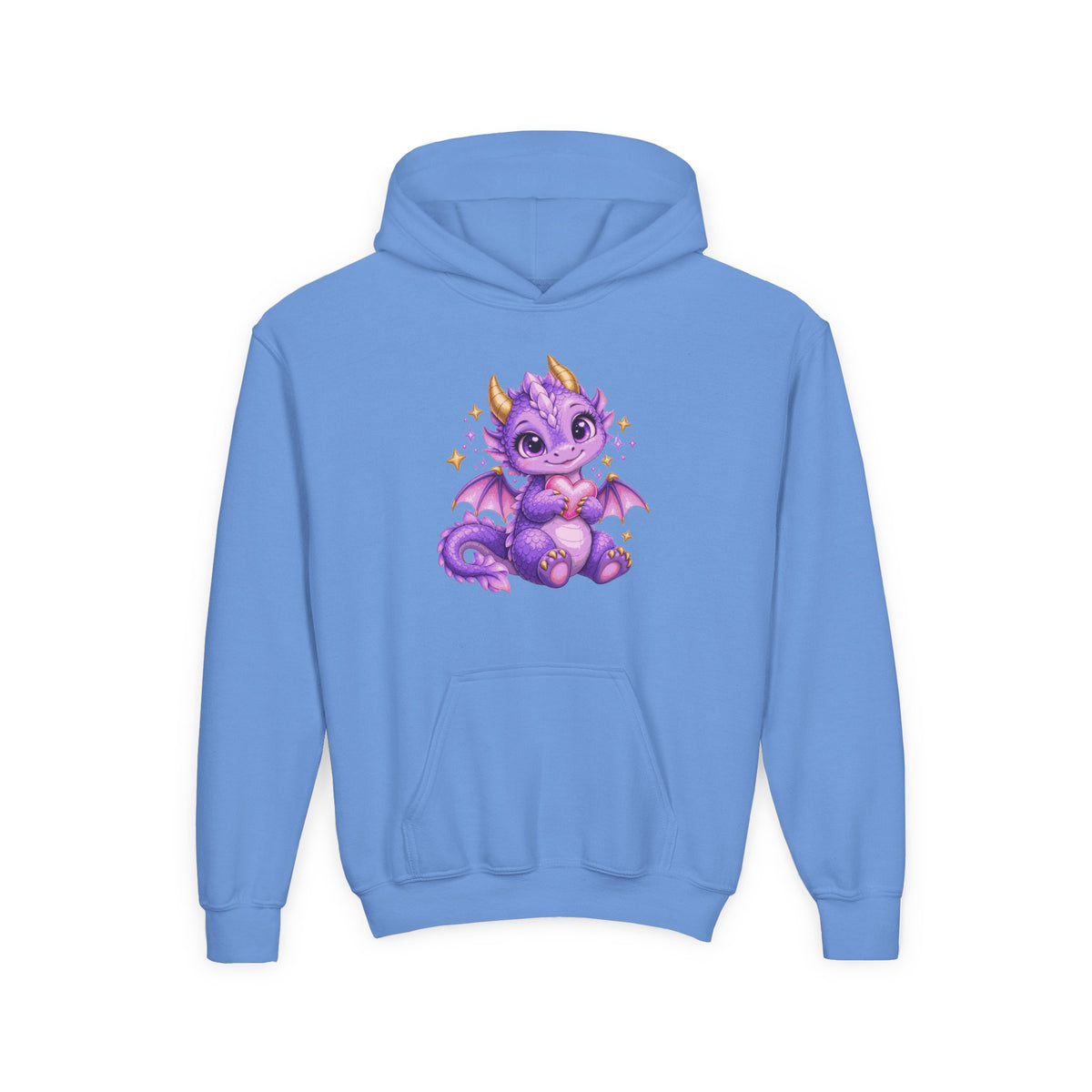 Cute Purple Dragon Girls Hoodie – Baby Dragon & Heart