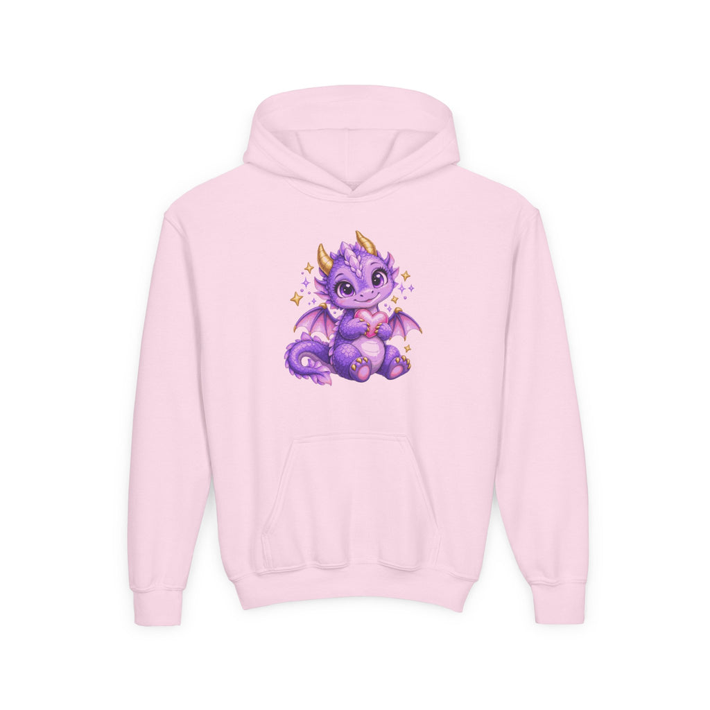 Cute Purple Dragon Girls Hoodie – Baby Dragon & Heart