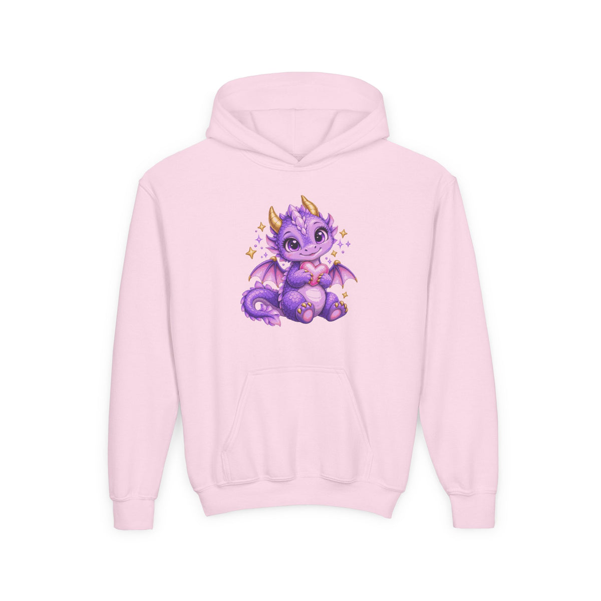 Cute Purple Dragon Girls Hoodie – Baby Dragon & Heart