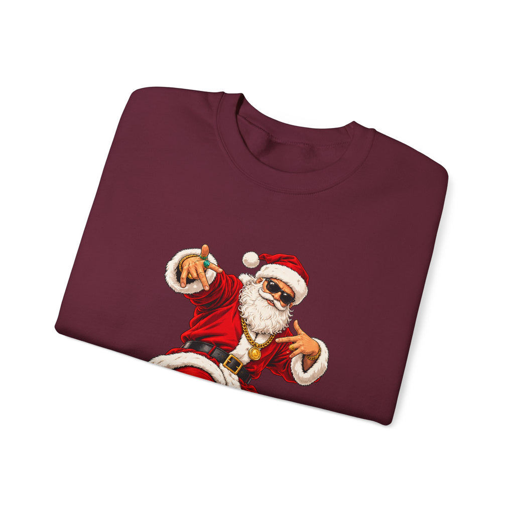 Hip Hop Santa Sweatshirt for Men – Cool Dancing Santa Christmas Crewneck