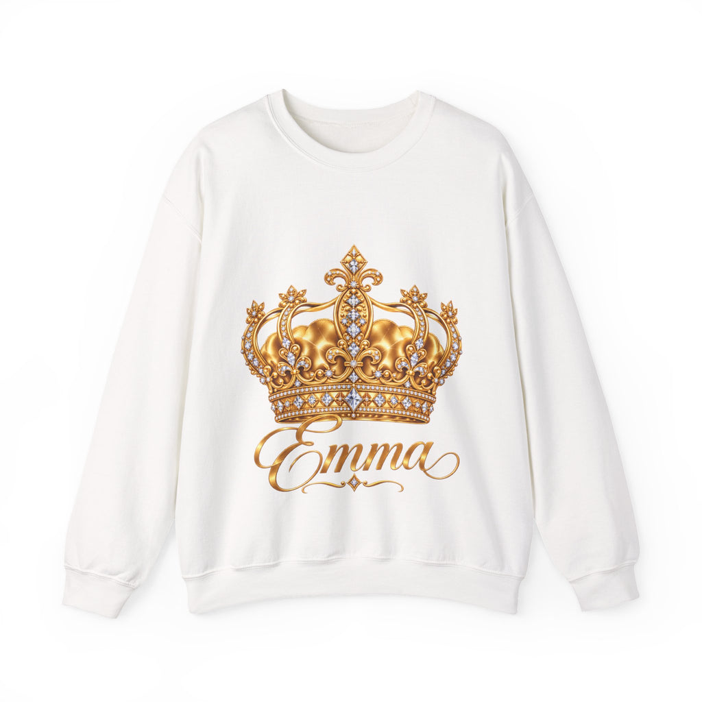 Personalized Gold Crown Sweatshirt for Women – Custom Name