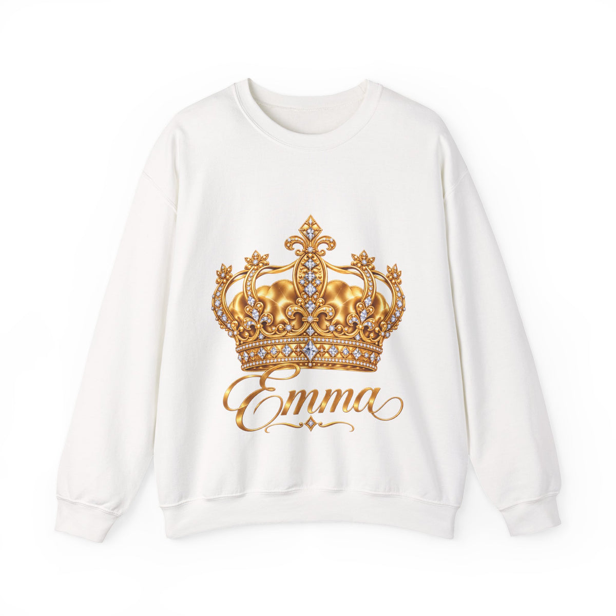 Personalized Gold Crown Sweatshirt for Women – Custom Name