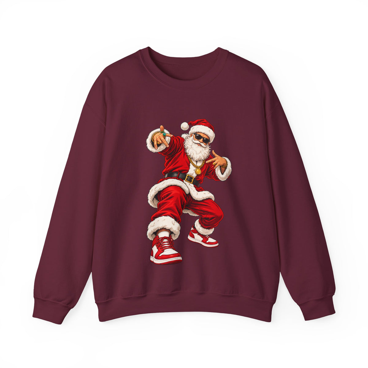 Hip Hop Santa Sweatshirt for Men – Cool Dancing Santa Christmas Crewneck