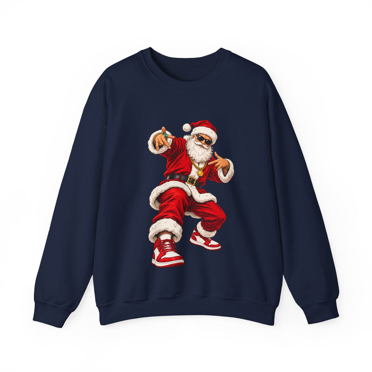 Hip Hop Santa Sweatshirt for Men – Cool Dancing Santa Christmas Crewneck