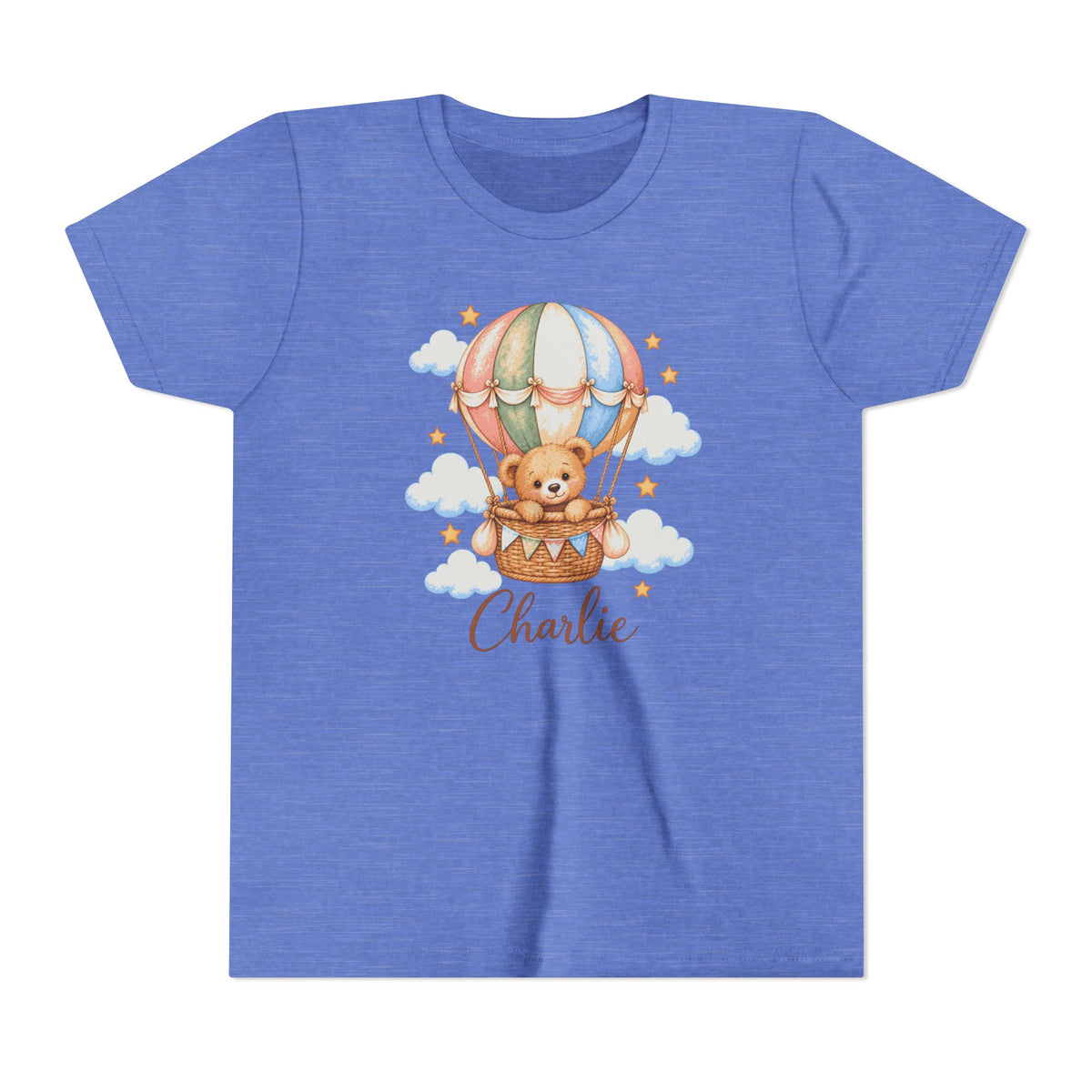 Personalized Teddy Bear Hot Air Balloon Kids T-Shirt – Custom Name