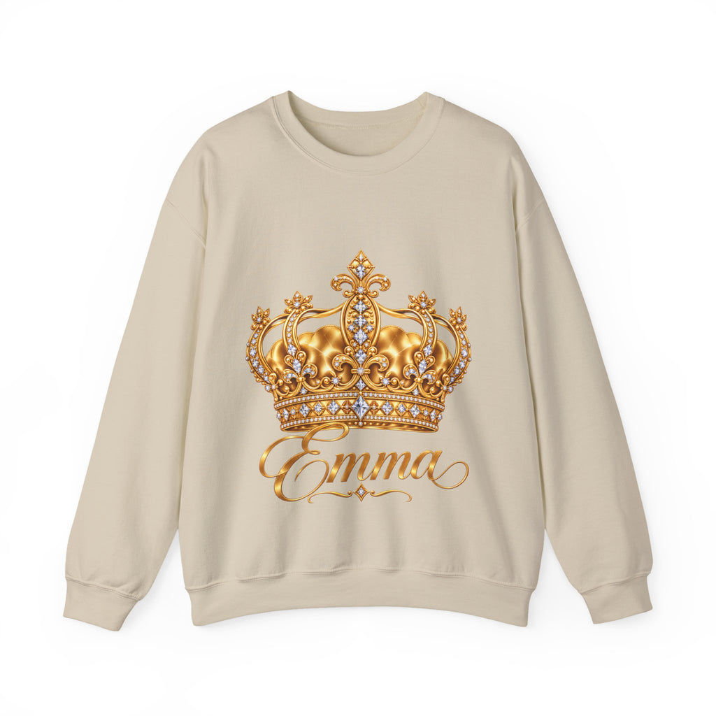 Personalized Gold Crown Sweatshirt for Women – Custom Name