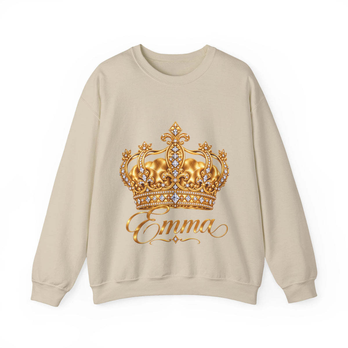 Personalized Gold Crown Sweatshirt for Women – Custom Name