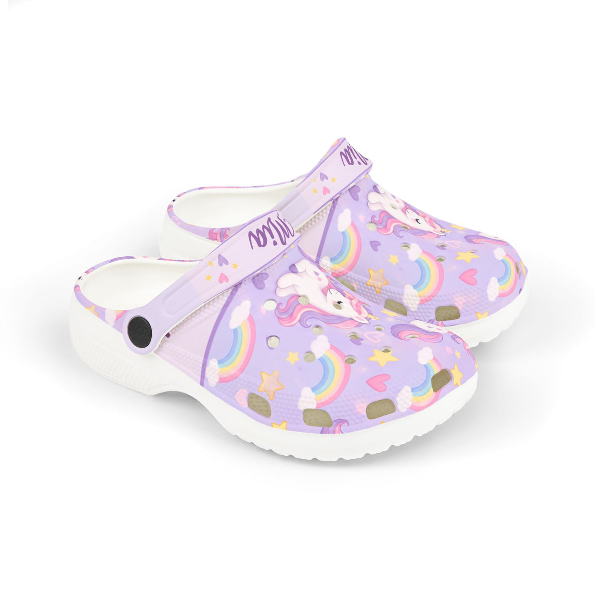 Personalized Girls EVA Clogs – Unicorn Dreams – Custom Name